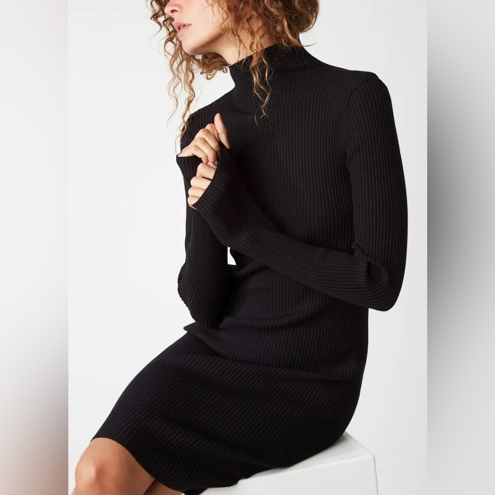 Wolford Black Long Sleeve Turtleneck Dress - Large